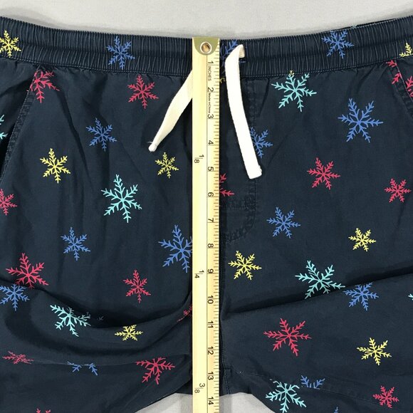 Gap Pants Men's Medium Blue Snowflakes Pull On Lounge Pajama Drawstring Pockets - Picture 10 of 12